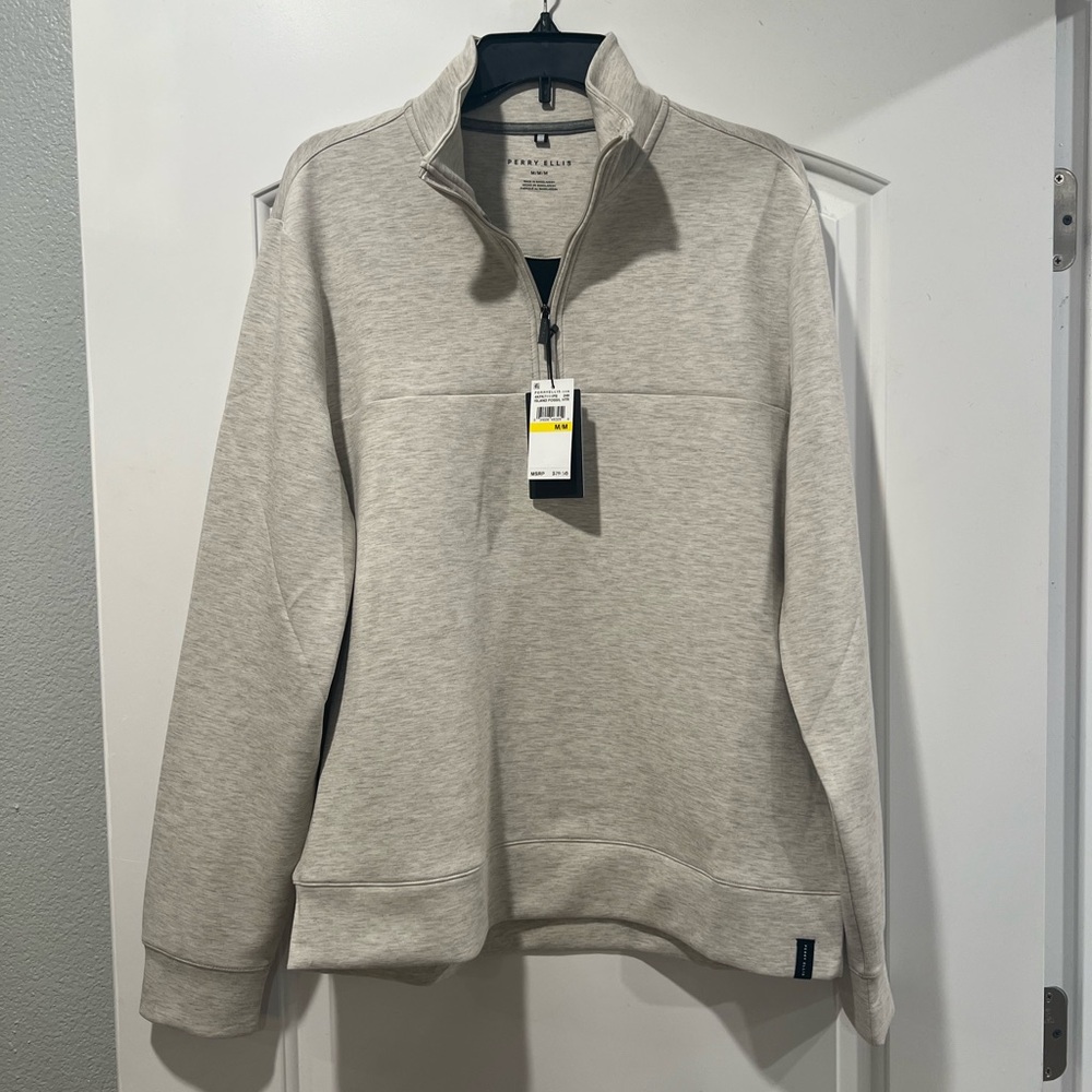 Perry Ellis Cream Crewneck Pullover